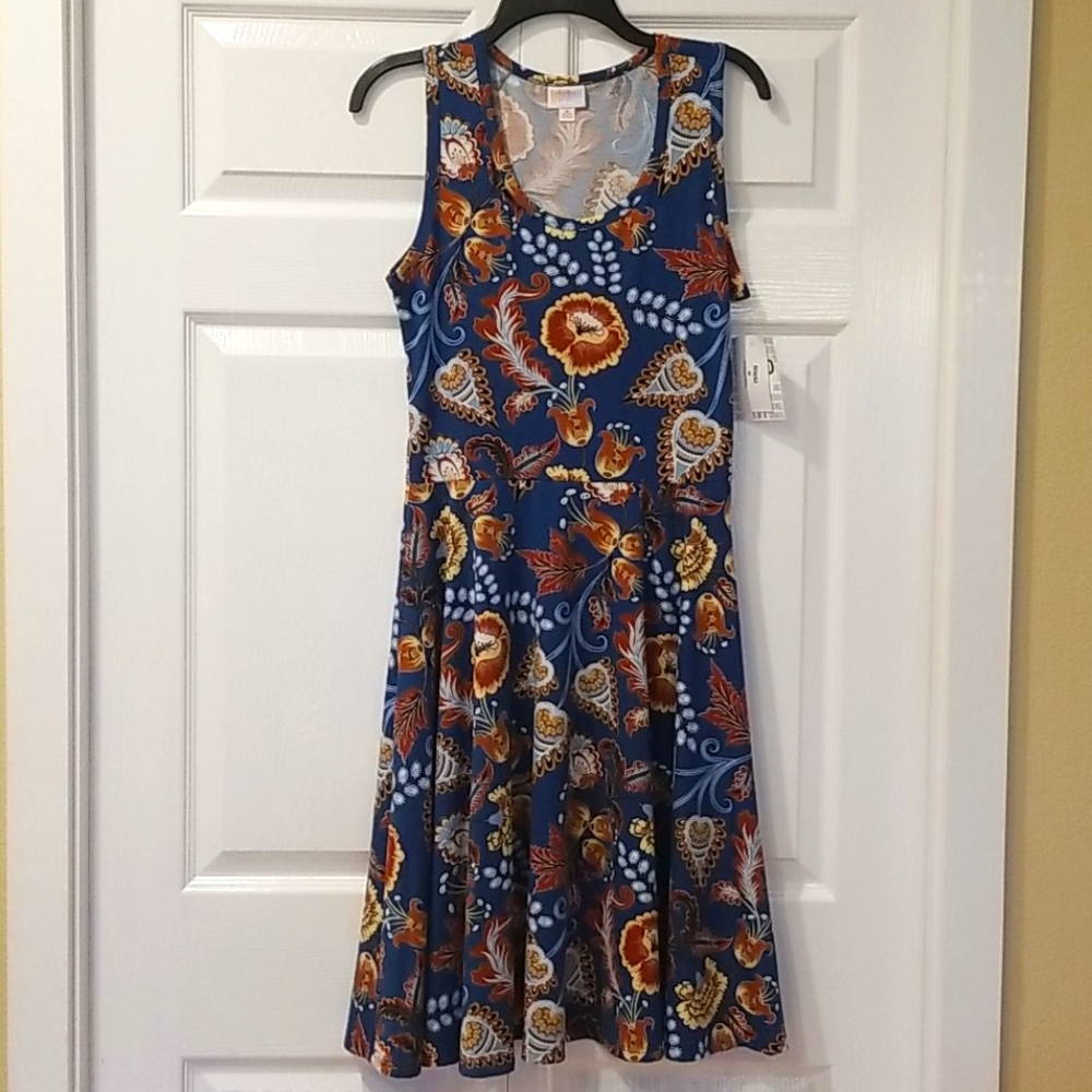 NWT LuLaRoe Nicki Dress Sz M Navy Floral